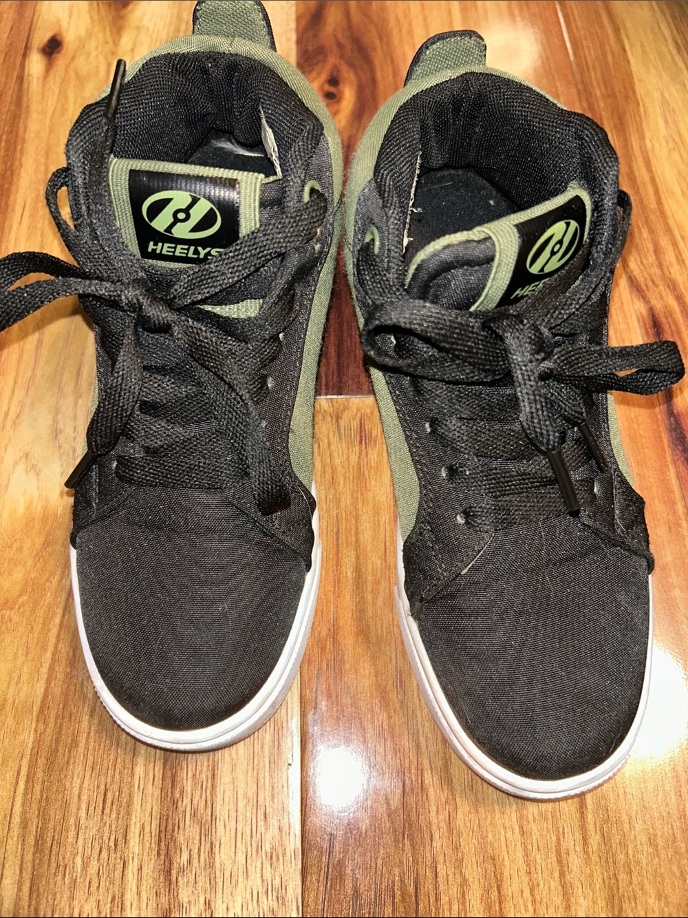 Heelys Kids Black and Olive High-Top Sneakers with Logo